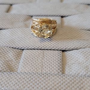 PAZ Israeli Silver Green Amethyst Ring